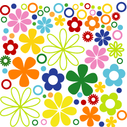 Wandtattoo Blumen mit Kreisen und Ringen